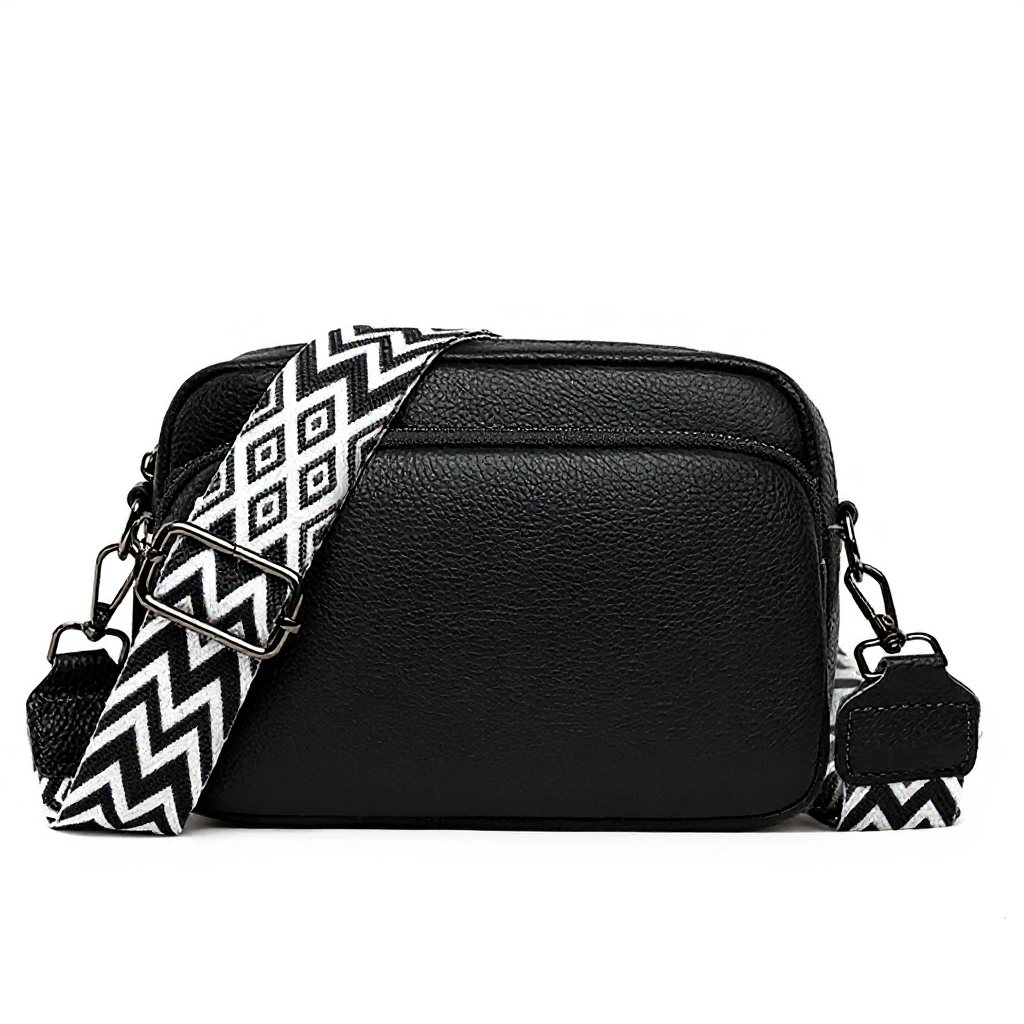 Black crossbody bag - clean product photo