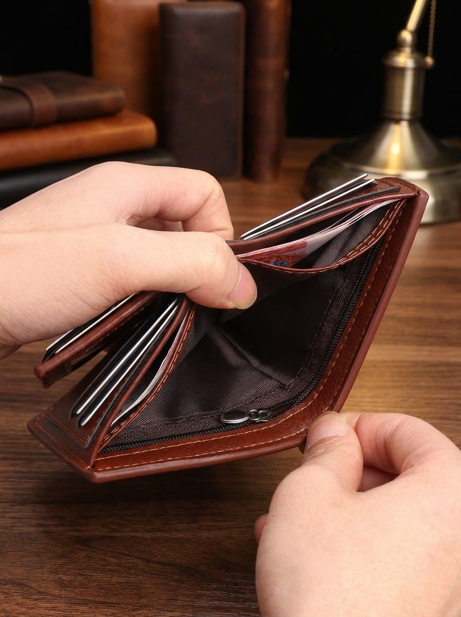 Le portefeuille en cuir